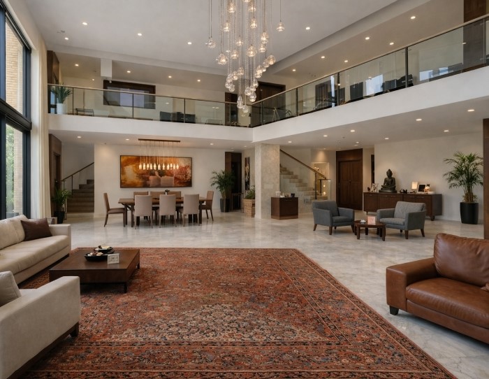 matching_rugs_in_open_floor_plan
